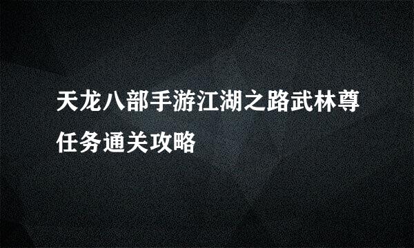 天龙八部手游江湖之路武林尊任务通关攻略