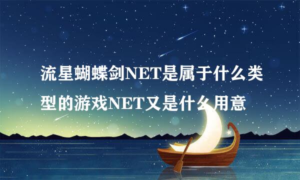 流星蝴蝶剑NET是属于什么类型的游戏NET又是什么用意