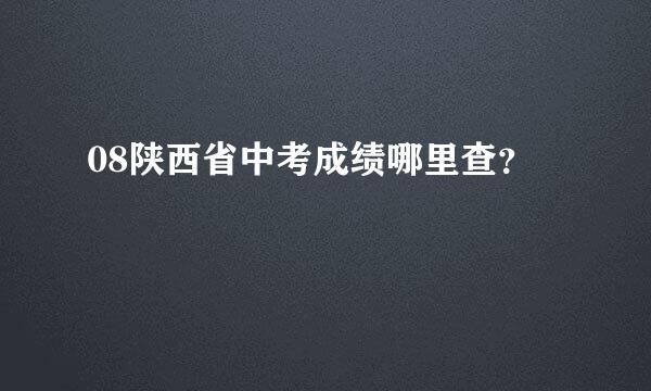 08陕西省中考成绩哪里查？