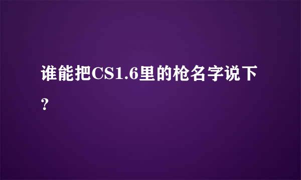 谁能把CS1.6里的枪名字说下？