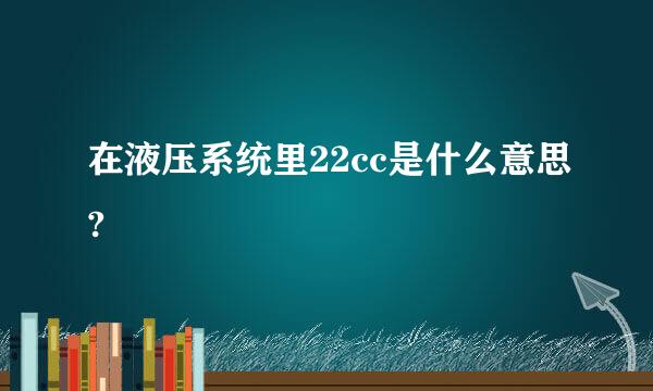 在液压系统里22cc是什么意思?