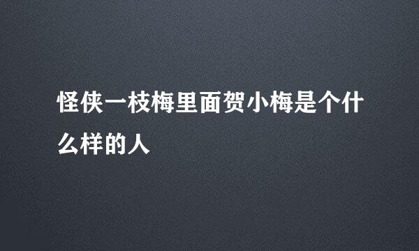 怪侠一枝梅里面贺小梅是个什么样的人