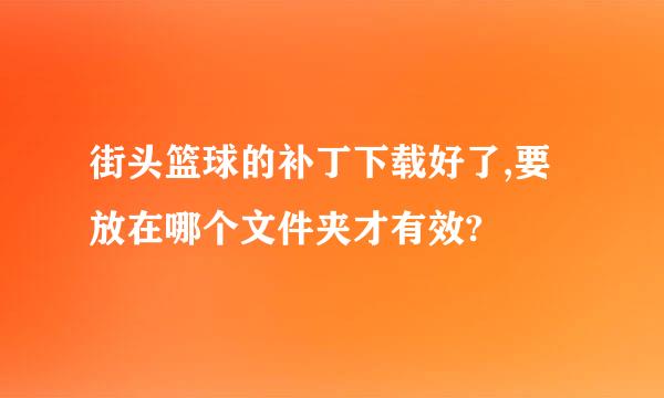 街头篮球的补丁下载好了,要放在哪个文件夹才有效?