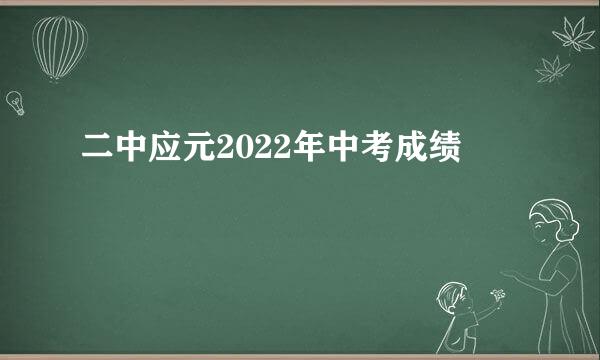 二中应元2022年中考成绩