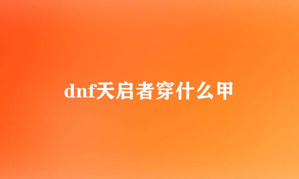 dnf天启者穿什么甲