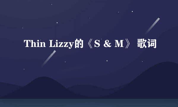 Thin Lizzy的《S & M》 歌词