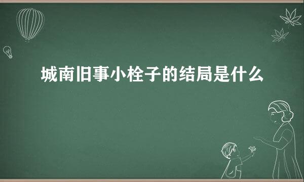 城南旧事小栓子的结局是什么