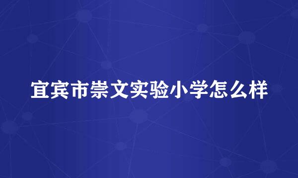 宜宾市崇文实验小学怎么样