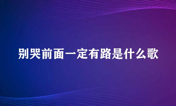 别哭前面一定有路是什么歌