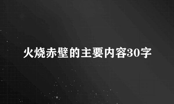 火烧赤壁的主要内容30字