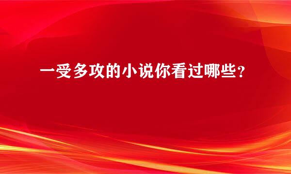 一受多攻的小说你看过哪些？