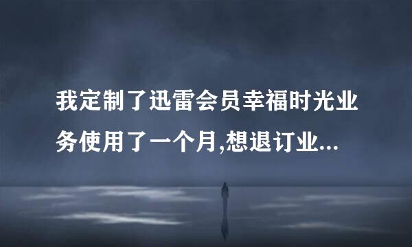 我定制了迅雷会员幸福时光业务使用了一个月,想退订业务怎么退订啊.谢谢