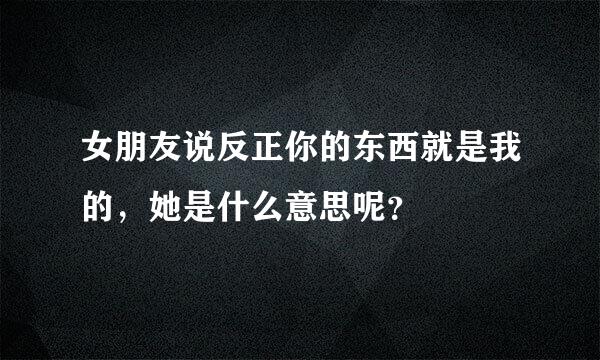 女朋友说反正你的东西就是我的，她是什么意思呢？