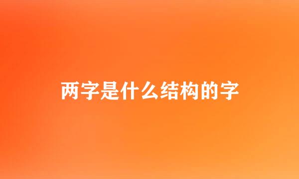 两字是什么结构的字