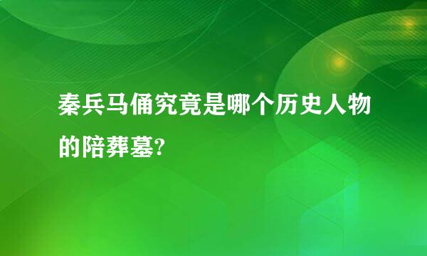 秦兵马俑究竟是哪个历史人物的陪葬墓?