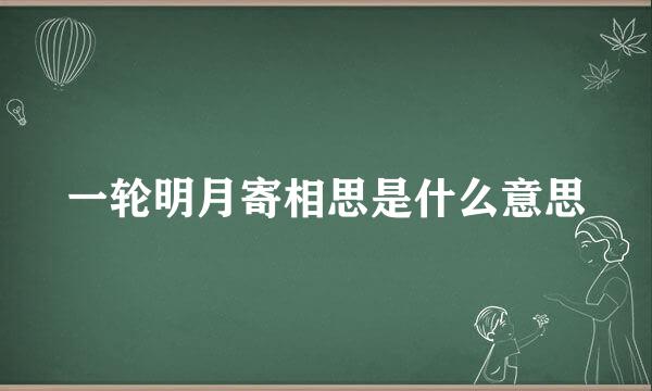 一轮明月寄相思是什么意思