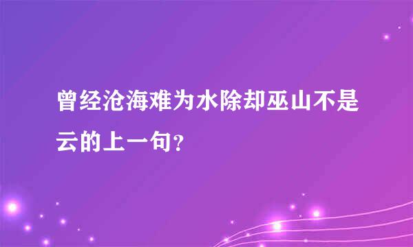 曾经沧海难为水除却巫山不是云的上一句？