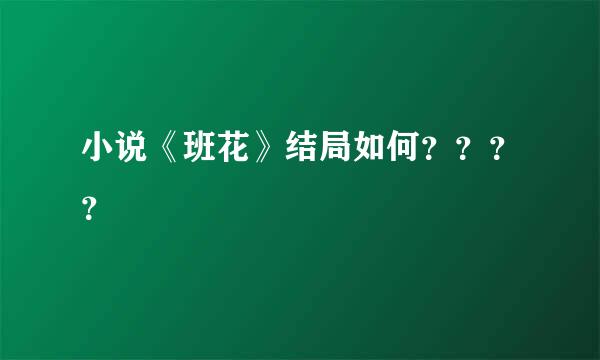 小说《班花》结局如何？？？？