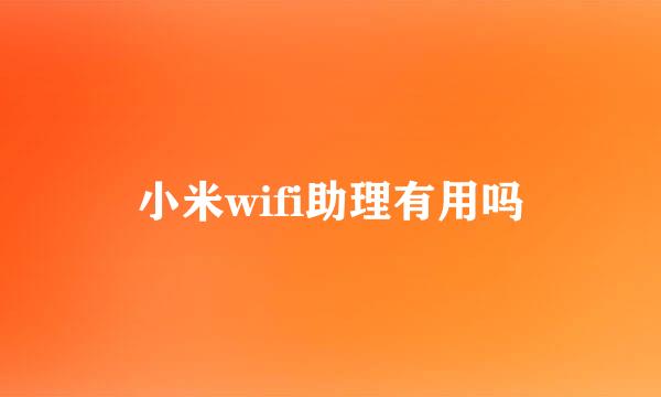 小米wifi助理有用吗