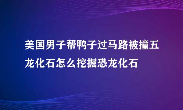 美国男子帮鸭子过马路被撞五龙化石怎么挖掘恐龙化石