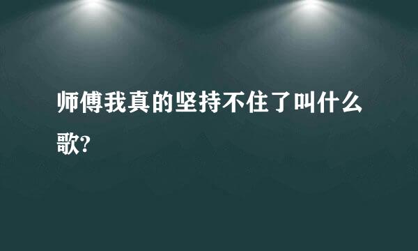 师傅我真的坚持不住了叫什么歌?