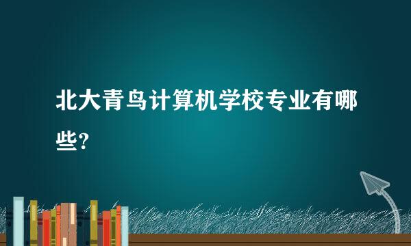 北大青鸟计算机学校专业有哪些?