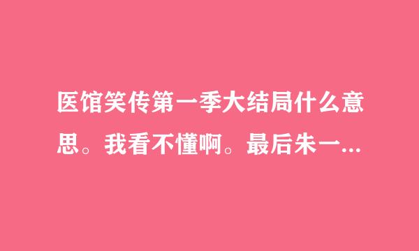 医馆笑传第一季大结局什么意思。我看不懂啊。最后朱一品和谁在一起了