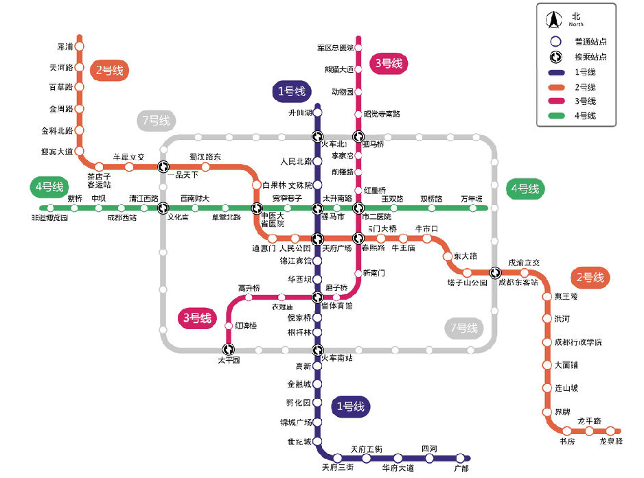 成都地铁2号线线路图