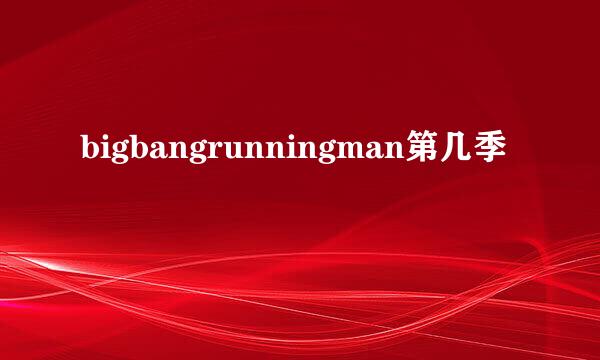 bigbangrunningman第几季