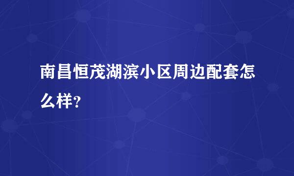 南昌恒茂湖滨小区周边配套怎么样？