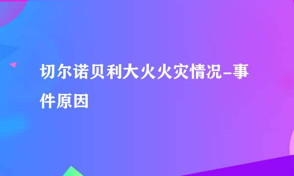 切尔诺贝利大火火灾情况-事件原因