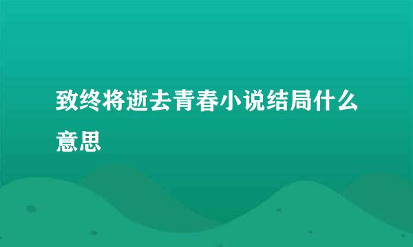 致终将逝去青春小说结局什么意思