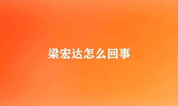 梁宏达怎么回事