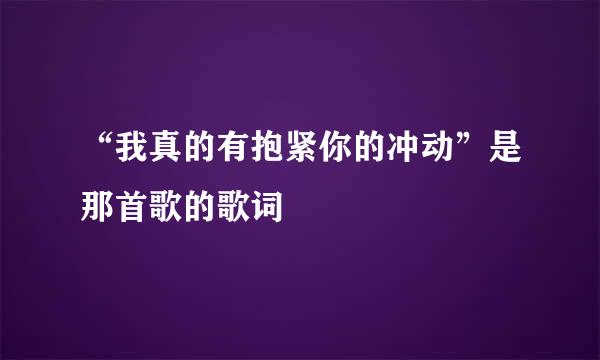 “我真的有抱紧你的冲动”是那首歌的歌词