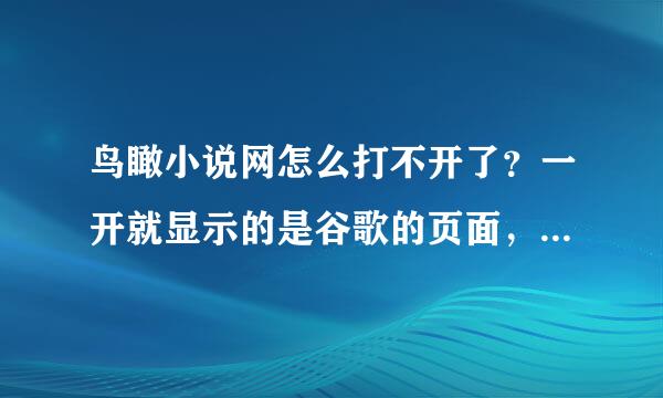 鸟瞰小说网怎么打不开了？一开就显示的是谷歌的页面，为什么？