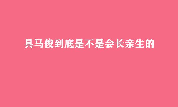 具马俊到底是不是会长亲生的