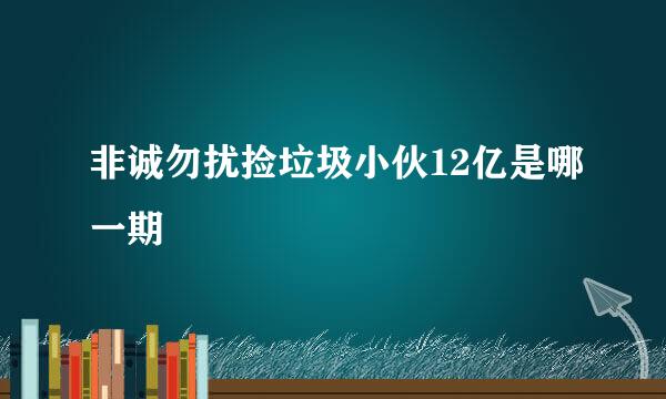 非诚勿扰捡垃圾小伙12亿是哪一期