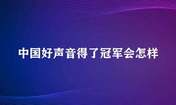 中国好声音得了冠军会怎样