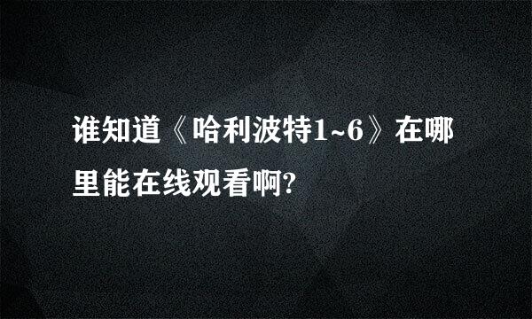 谁知道《哈利波特1~6》在哪里能在线观看啊?