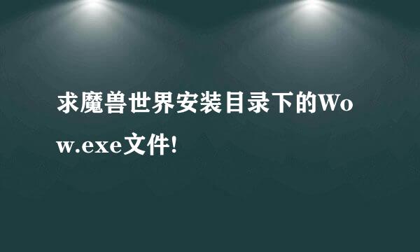 求魔兽世界安装目录下的Wow.exe文件!