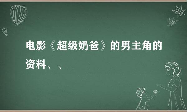 电影《超级奶爸》的男主角的资料、、