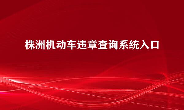 株洲机动车违章查询系统入口