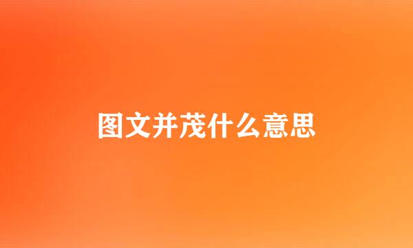 图文并茂什么意思