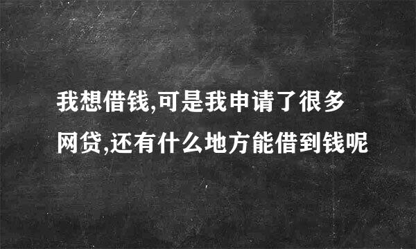 我想借钱,可是我申请了很多网贷,还有什么地方能借到钱呢