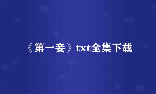 《第一妾》txt全集下载