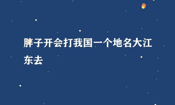 胖子开会打我国一个地名大江东去