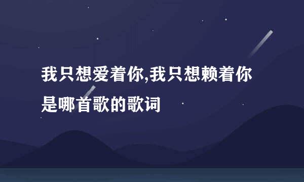 我只想爱着你,我只想赖着你 是哪首歌的歌词