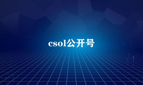 csol公开号