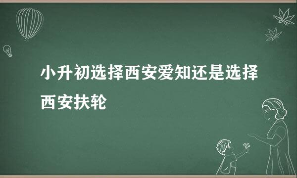 小升初选择西安爱知还是选择西安扶轮