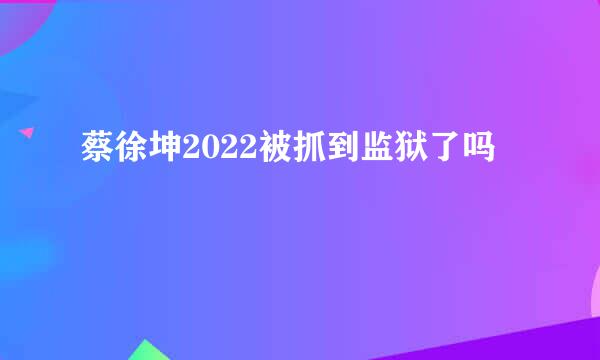 蔡徐坤2022被抓到监狱了吗